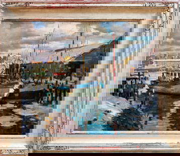 Donald Allen Mosher (1945-2014) Fishing Vessel, Gloucester Winter: Donald Allen Mosher (1945-2014)Fishing Vessel, Gloucester Winteroil on canvas, 25 x 30 in., signed l.r.framed size: 33.75 x 38.75 x 2 in.