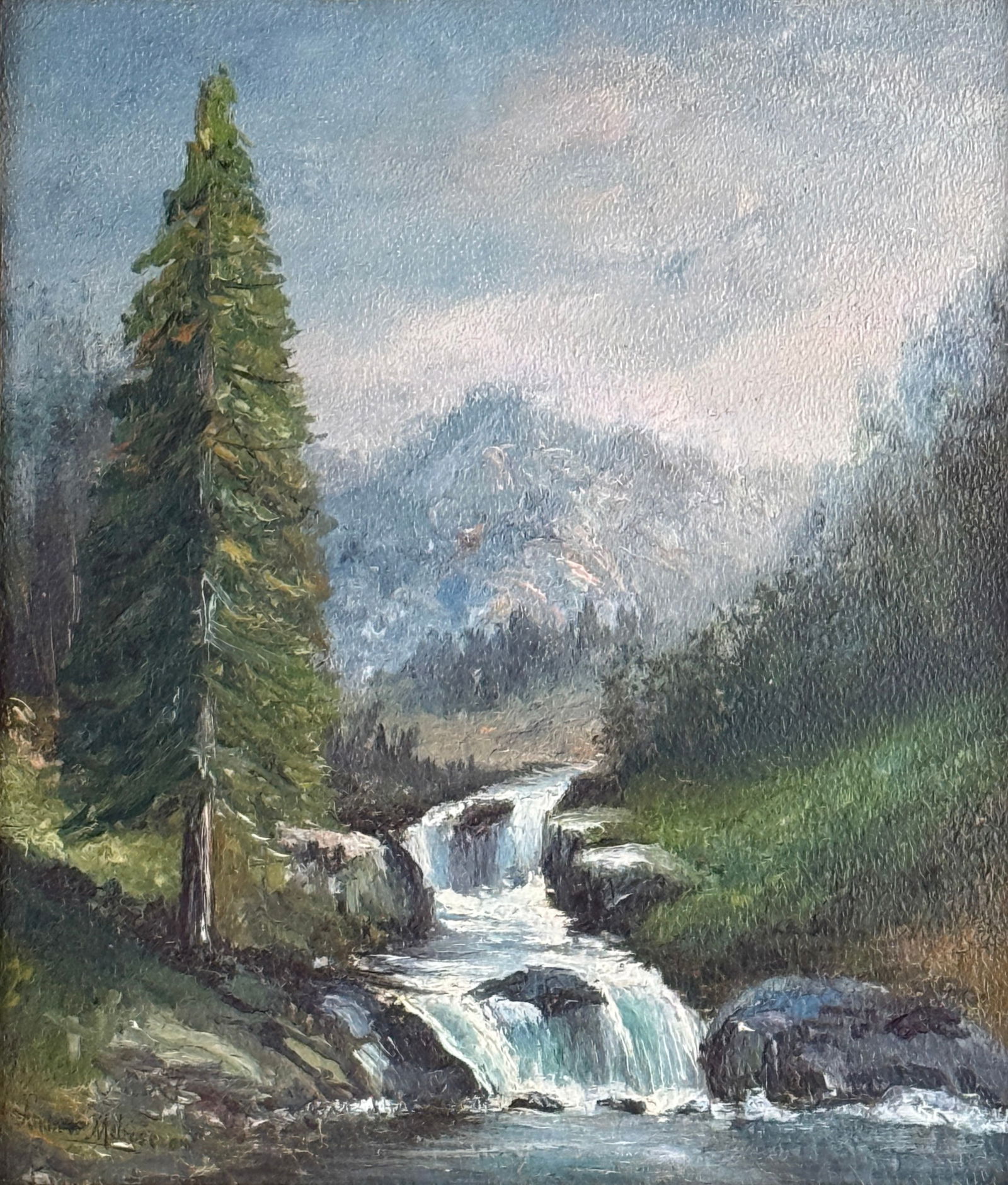 Andrew Melrose (1836 - 1901) American: Andrew Melrose(1836 - 1901) Oil on canvas board, signed lower left, piece measures . Born in Scotland in 1836, Andrew Melrose is believed to have immigrated to the United States around 1856. Living in