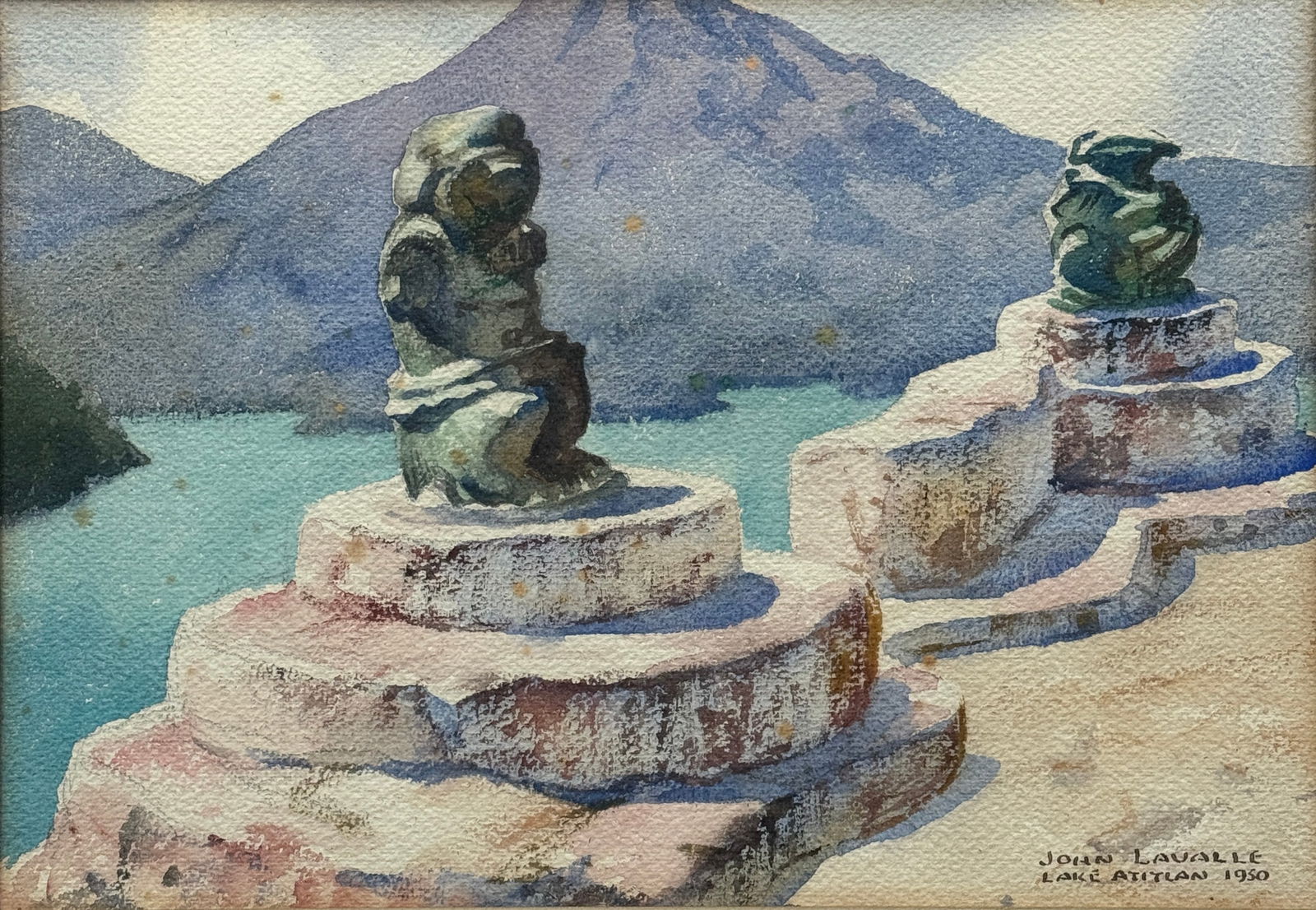 John Lavalle (1896 - 1971) 'Mayan Idols, Lake Atitlan' (1 of 4)