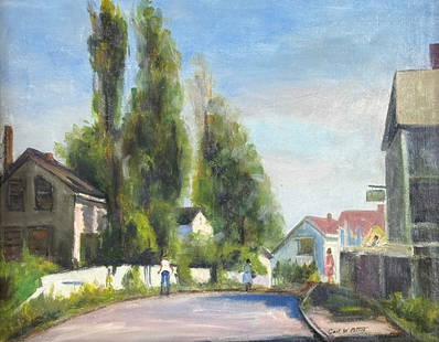Carl William Peters (1897 - 1980): Carl William Peters (1897 - 1980) Oil on canvas, signed lower right, piece measures . From Rochester, New York, Carl Peters became an American Scene painter and regionalist. During his growing years w