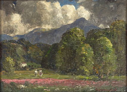 George A. Renouard (1885 - 1954) American: George A. Renouard (1885 - 1954) Oil on board, signed lower right, piece measures 6.5 x 8.5 and 10 x 12 inches with House of Heydenryk frame. Renouard was an American Impressionist painter, printmaker