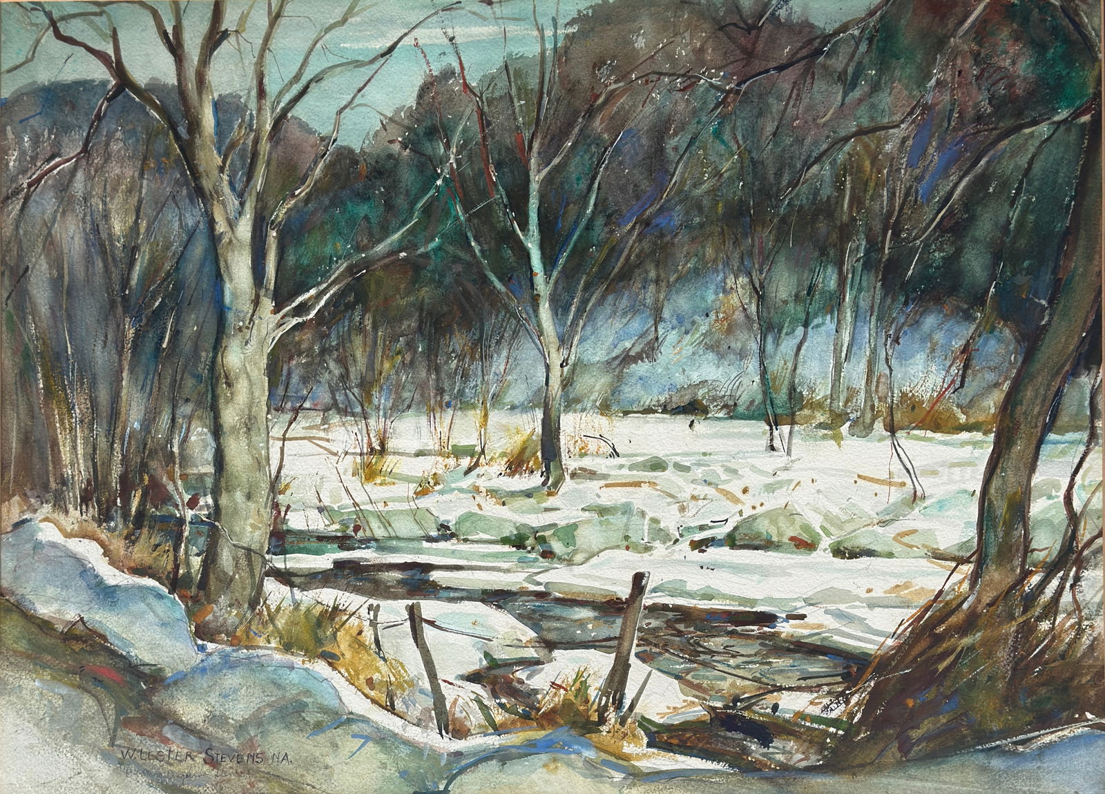 William Lester Stevens (1888 - 1969) Winter Forest Landscape (1 of 3)