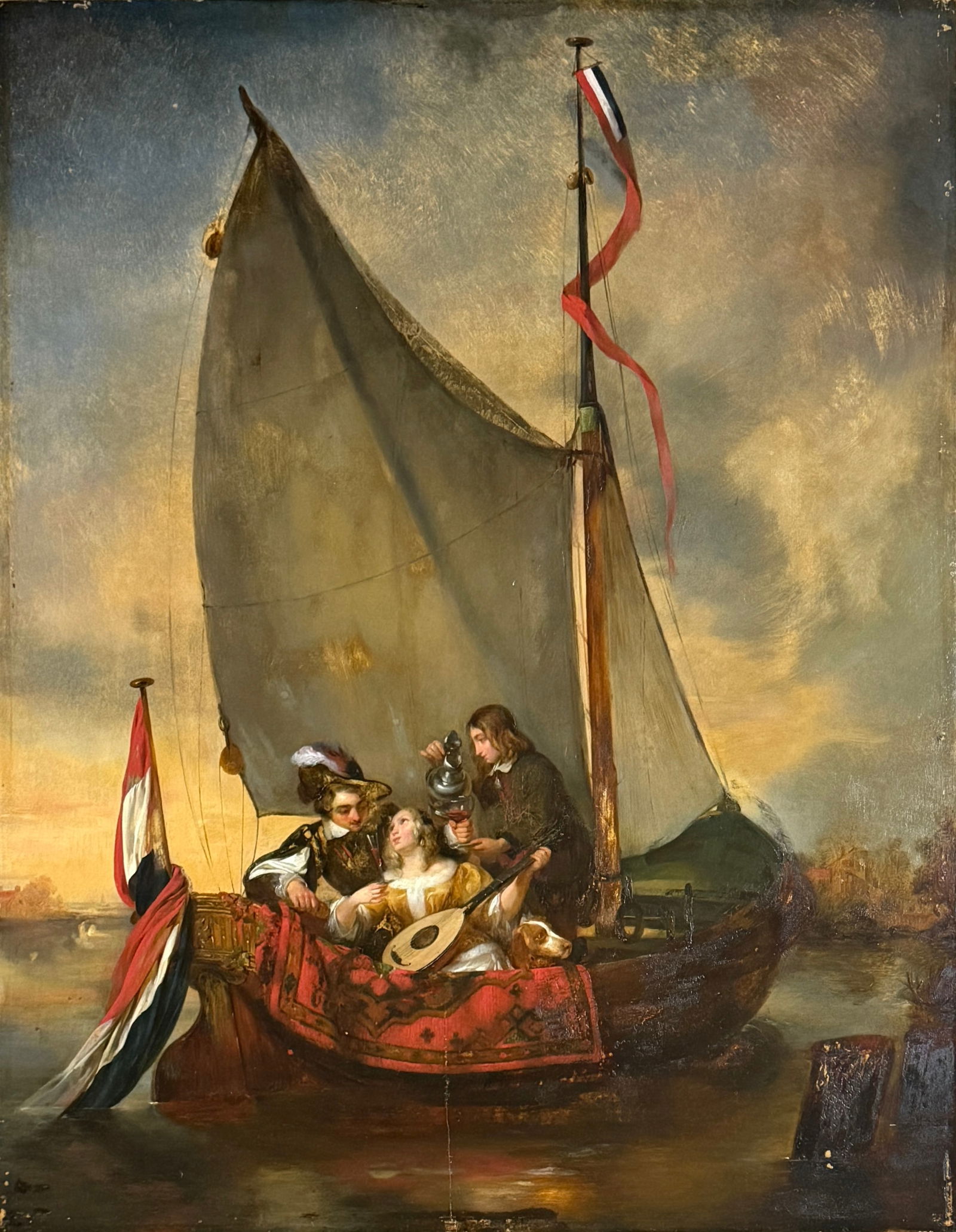 British School, Early 19th Century: British School, Early 19th Century Chanson D'Amour, Oil on Panel, unsigned, Panel size 27 x 21 inches, Provenance: Greenwich, Connecticut Collection.