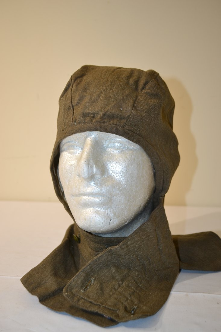 WWII SOVIET RUSSIA CLOTH HELMET UNDERHOOD AND PARACHUTE: WWII SOVIET RUSSIA CLOTH HELMET UNDERHOOD AND PARACHUTE . RARE AND DATED 1941