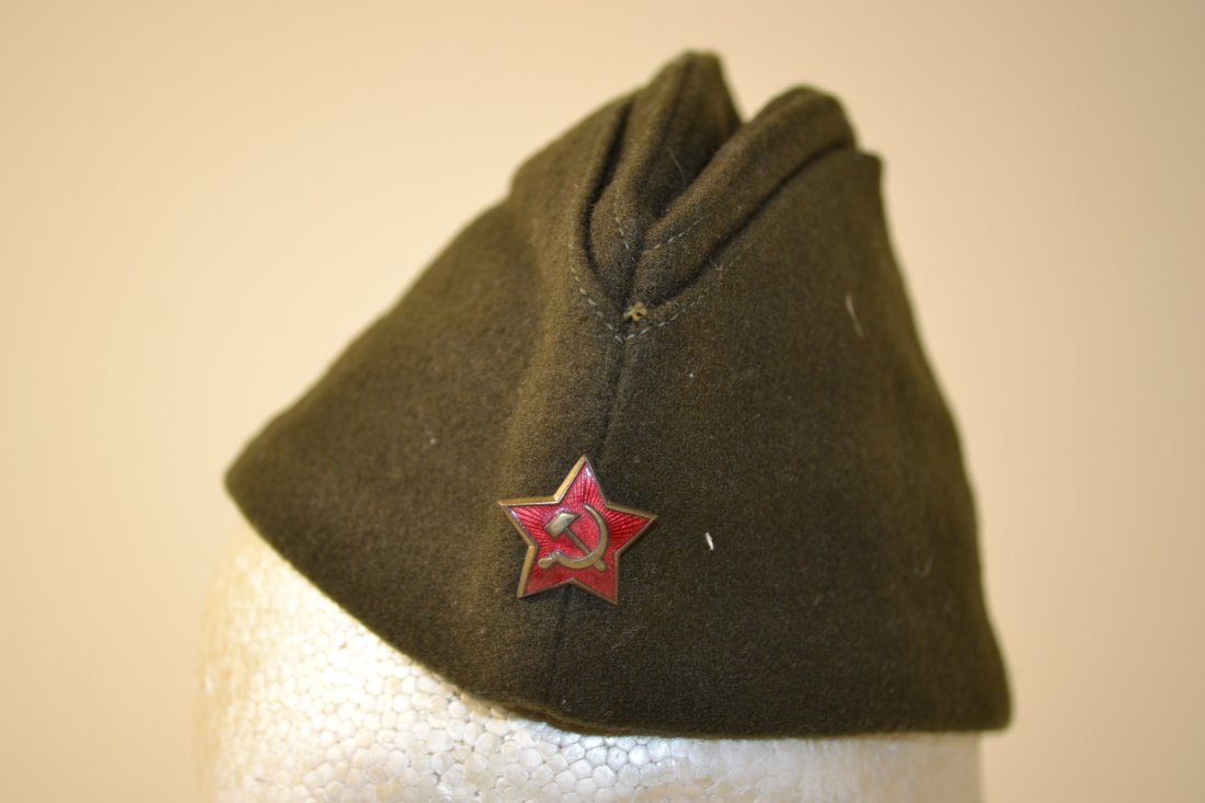 WWII STYLE SOVIET RUSSIAN WOOL PILOTKA HAT CAP 1955: WWII STYLE SOVIET RUSSIAN WOOL PILOTKA HAT CAP . DATED 1955