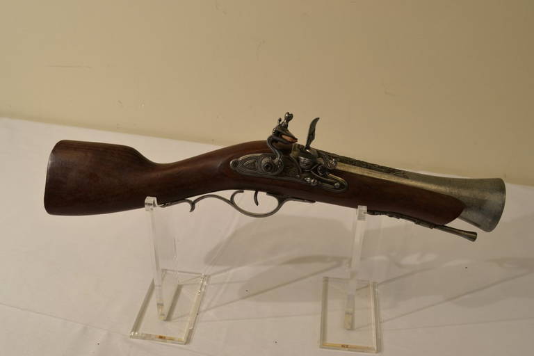 Lion's Head Blunderbuss Flintlock Wood and Metal Replica Pistol 16 Inc —