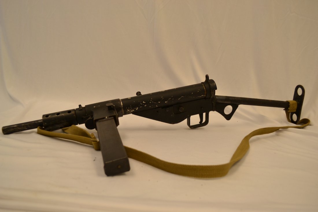 WWII BRITISH STEN MK II DUMMY WEAPON ORIGINAL PARTS: WWII BRITISH STEN MK II DUMMY WEAPON . ORIGINAL PARTS ASSEMBLED ON SOLID DUMMY RECEIVER . LEGAL TO OWN IN USA . ORIGINAL SLING. NO SHIPPING OUTSIDE USA .