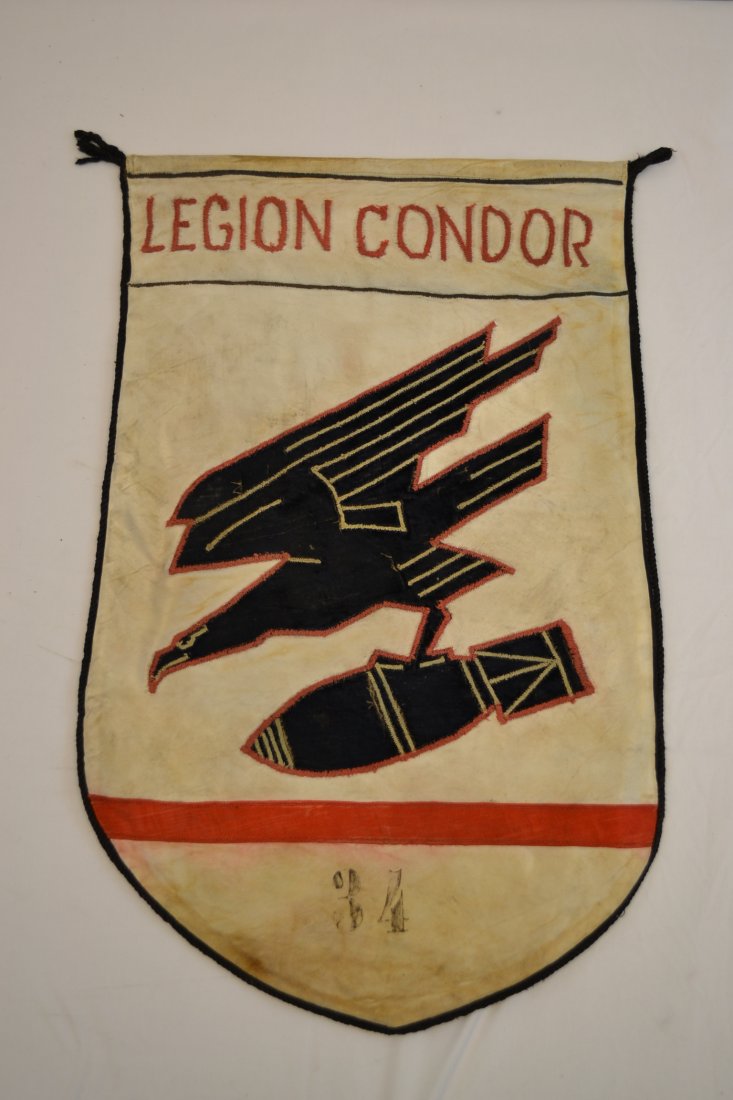 WWII GERMAN LEGION CONDOR REMEMBRANCE SERVICE PENNANT: WWII GERMAN LEGION CONDOR REMEMBRANCE THE SERVICE IN 1937 PENNANT . VERY RARE .
