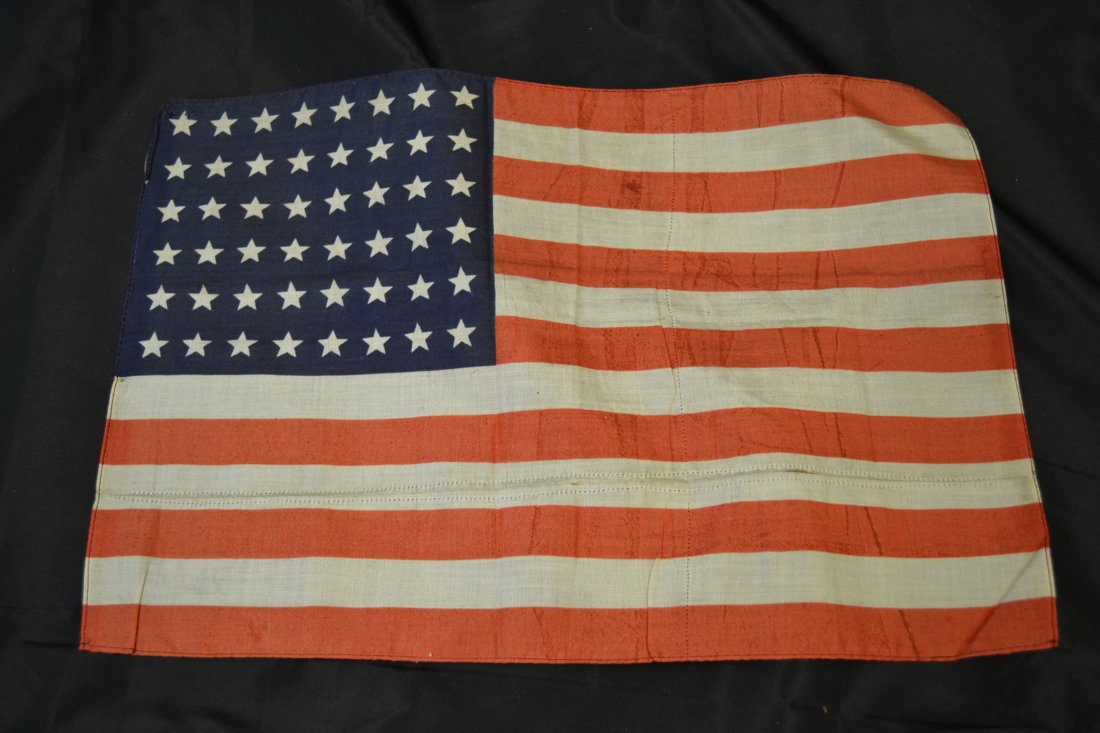 WWII ERA US 48 STAR SILK FLAG USA: WWII ERA US 48 STAR SILK FLAG USA . 15 3/4 " X 11"