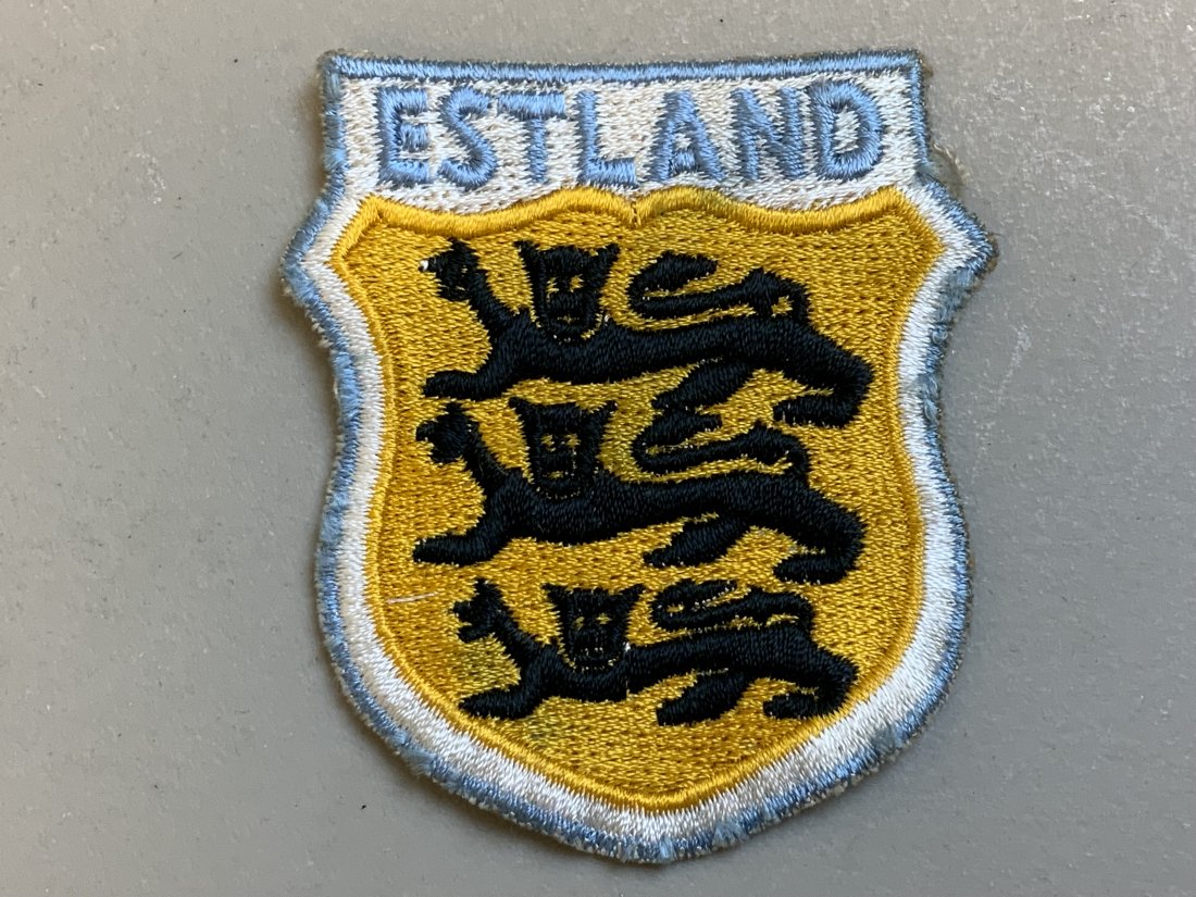 WWII GERMAN ESTONIAN VOLUNTEER ARM PATCH: WWII GERMAN ESTONIAN VOLUNTEER ARM PATCH