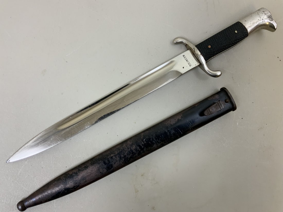 WWII GERMAN FIREMANS DRESS BAYONET SOLINGEN: WWII GERMAN FIREMAN'S DRESS BAYONET . SOLINGEN MARKED BLADE . GOOD OVERALL CONDITION .