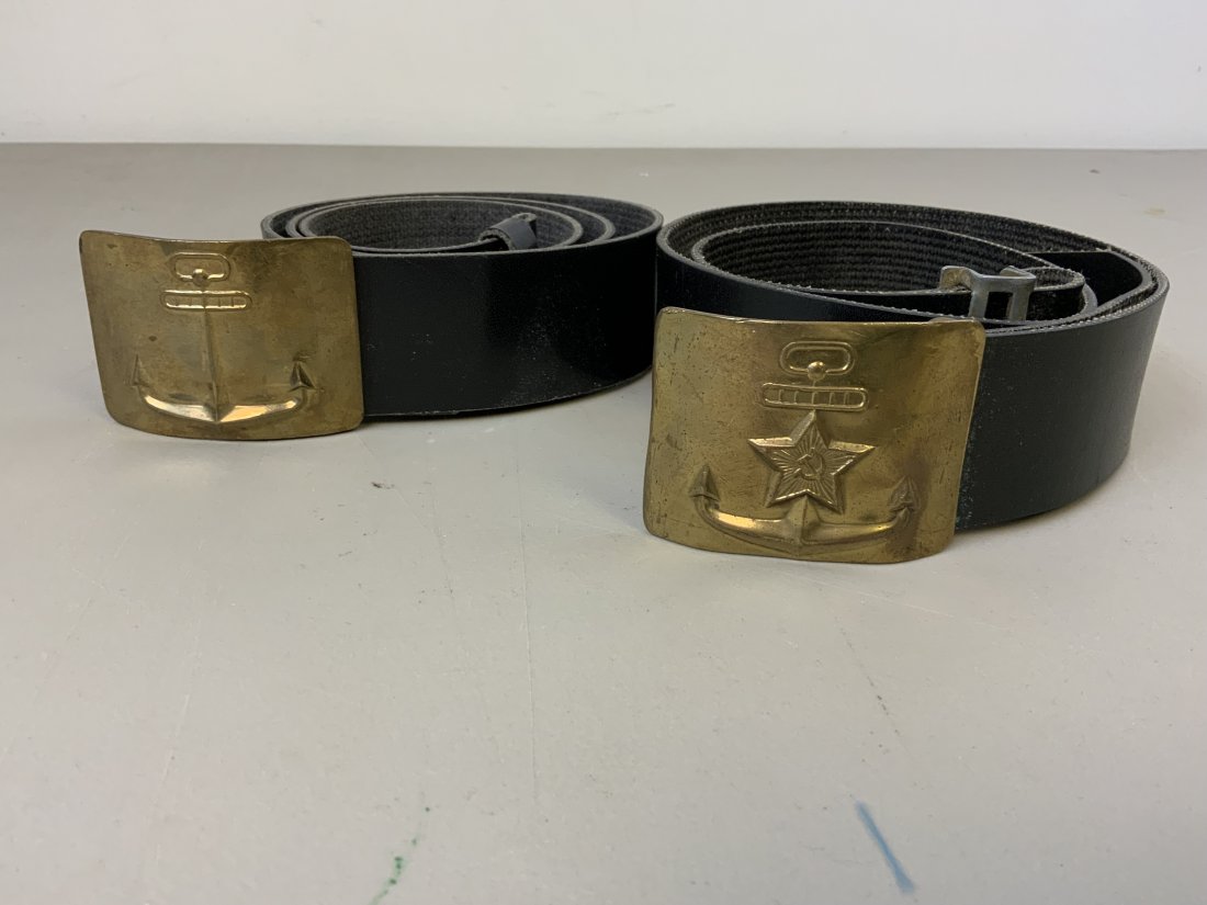 USSR SOVIET RUSSIA NAVAL BELTS WITH BRASS BUCKLES: USSR SOVIET RUSSIA NAVAL BELTS WITH BRASS BUCKLES