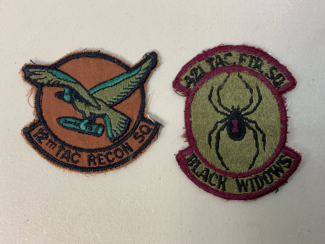 US VINTAGE VIETNAM WAR ERA AIR FORCE PATCHES: US VINTAGE VIETNAM WAR ERA AIR FORCE PATCHES . US AIR FORCE 12th TACTICAL RECON SQUADRON PATCH AND US AIR FORCE 421TACTICAL FIGHTER SQUADRON PATCH " BLACK WIDOWS"