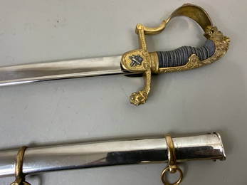 LARGE HILT IMPERIAL GERMAN ARTILLERY OFFICERS "GROSSER"SWORD RUBY EYES BEAUTIFUL