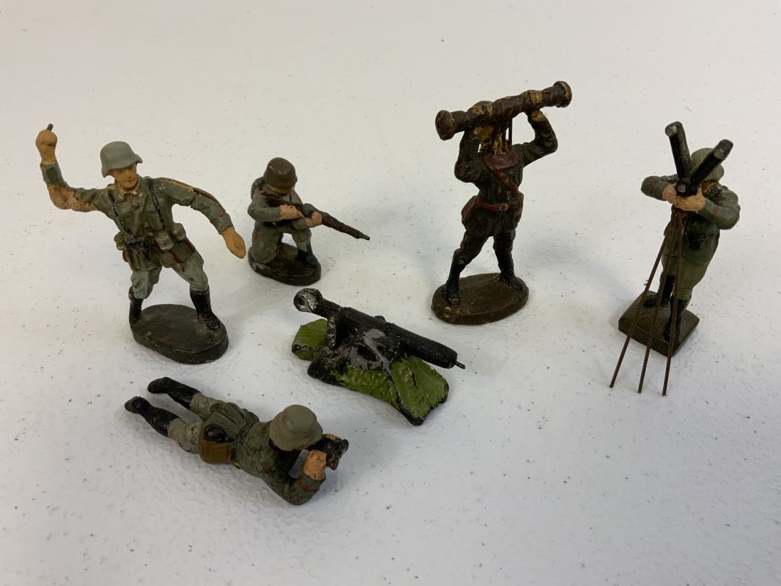 GERMAN NAZI PERIOD LINEOL / ELASTOLIN TOY SOLDIERS ARMY LOT OF 6: GERMAN NAZI PERIOD LINEOL / ELASTOLIN TOY SOLDIERS ARMY LOT OF 6