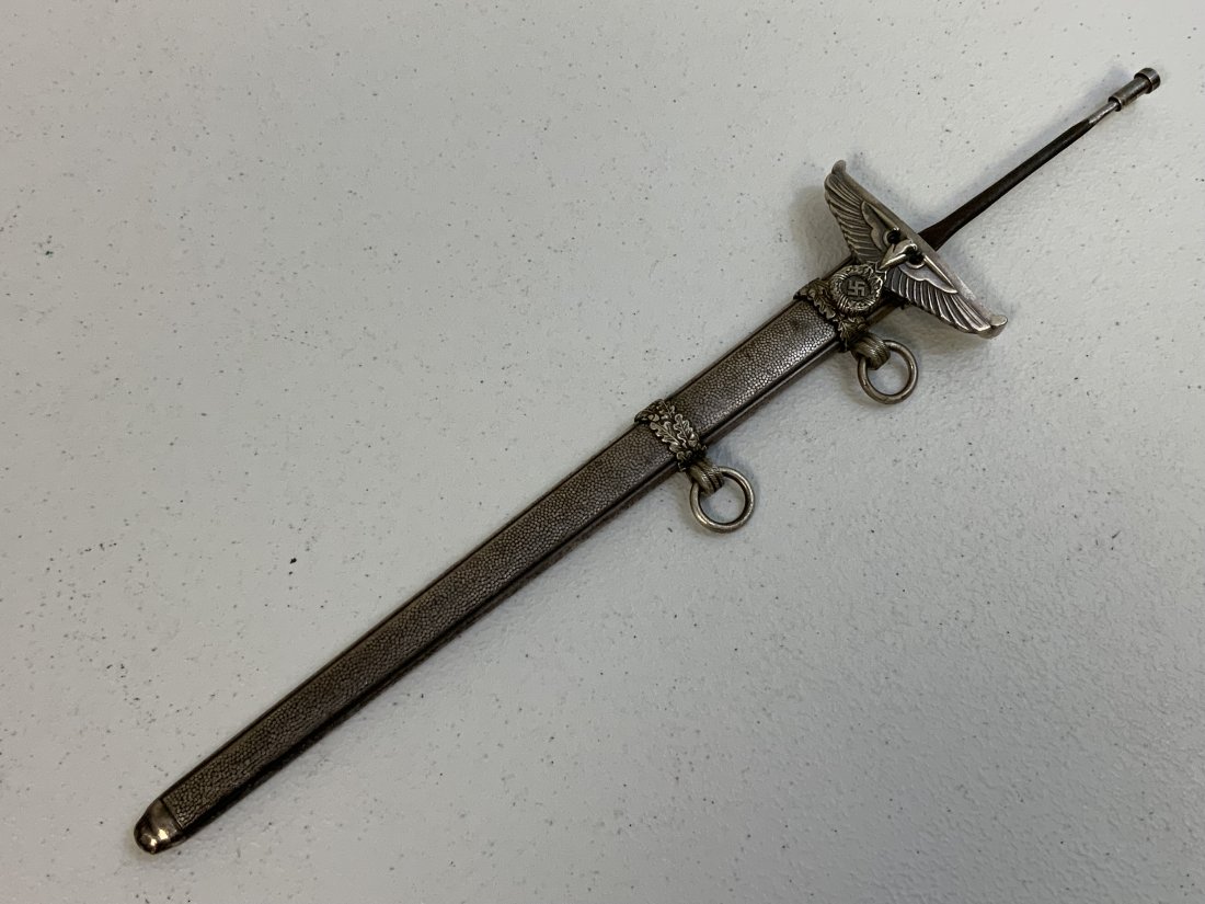 THIRD REICH GERMANY DIPLOMATIC DAGGER BY EICKHORN PARTS: THIRD REICH GERMANY DIPLOMATIC DAGGER BY EICKHORN PARTS . ALL PARTS FOT THE DIPLOMATIC DAGGER WITHOUT THE GRIP ASSEMBLY . ALL IN VERY GOOD CONDITION AND INCLUDE BLADE , SCABBARD , CROSSGUARD , LEATHER