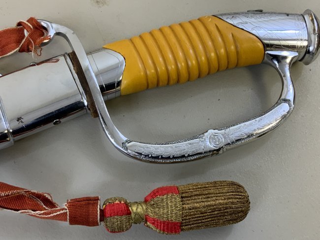 WWII SOVIET GENERAL MARSHAL PARADE M1940 SHASHKA SWORD COMPLETE WITH KNOT AND BELT: WWII SOVIET GENERAL MARSHAL PARADE M1940 SHASHKA SWORD . MINT CONDITION ALL OVER. BEAUTIFUL ENGRAVED CHROME PLATED FITTINGS. COMPLETE WITH RARE ORIGINAL SWORD KNOT AND PARADE DRESS BELT. JUST LIKE USE