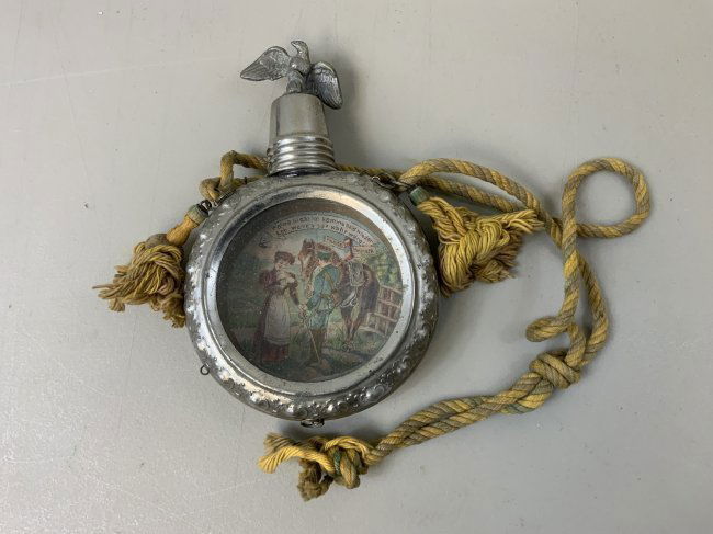 IMPERIAL GERMAN MILITARY PATRIOTIC REGIMENTAL FLASK: IMPERIAL GERMAN MILITARY PATRIOTIC REGIMENTAL FLASK . NICE DETAILS . PRESENTED TO THE RETIRING SOLDIER