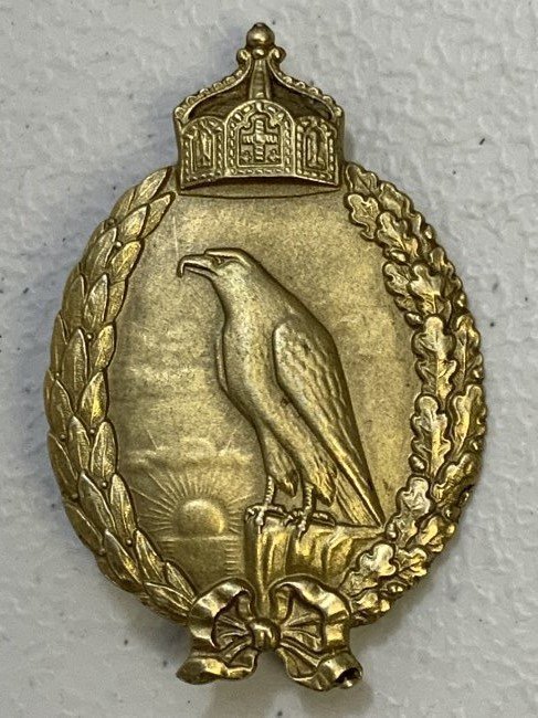 WWI IMPERIAL GERMANY PRUSSIAN NAVAL OBSERVERS BADGE: WWI IMPERIAL GERMANY PRUSSIAN NAVAL OBSERVERS BADGE . CRISP DETAILS . PIN IS MARKED 800. GILDED SILVER.
