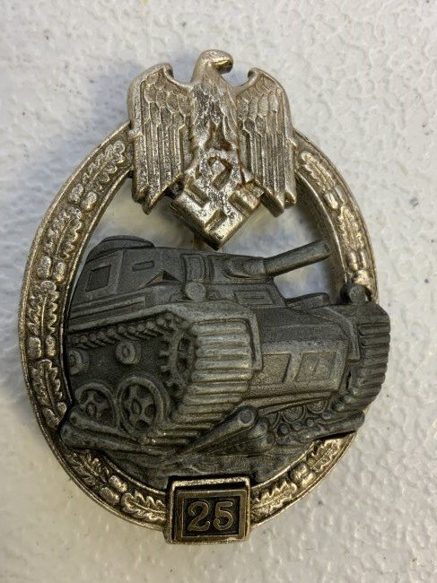 WWII GERMAN PANZER ASSAULT BADGE 25 ENGAGEMENTS JFS: WWII GERMAN PANZER ASSAULT BADGE 25 ENGAGEMENTS. MARKED JFS .