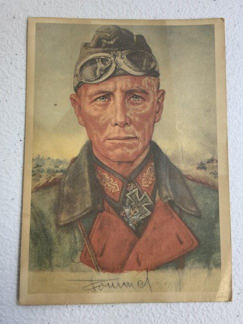 GERMANY THIRD REICH GENERALMAJOR ROMMEL PANZER DIVISION PORTRAIT POSTCARD: GERMANY THIRD REICH GENERALMAJOR ROMMEL PANZER DIVISION PORTRAIT POSTCARD . GREAT UNUSED CONDITION .