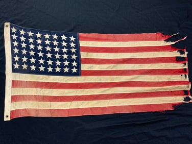 USA WWII US 48 STARS FLAG VETERAN 44TH DIVISION ARTILLERY OFFICER BRING BACK