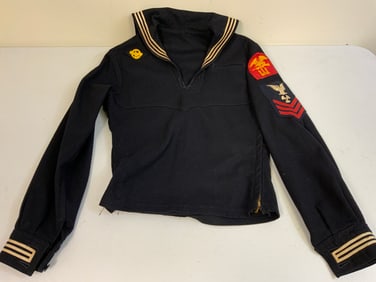 WWII US NAVY NAMED JUMPER UNIFORM PULLOVER SHIRT