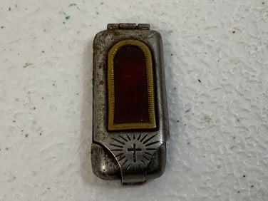 ANTIQUE CIVIL WAR ERA GERMAN MADE POCKET RELIGIUOS SHRINE