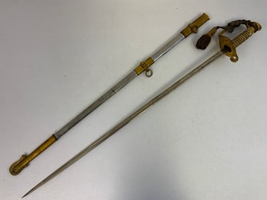 ANTIQUE US M 1852 NAMED NAVY OFFICER DRESS SWORD