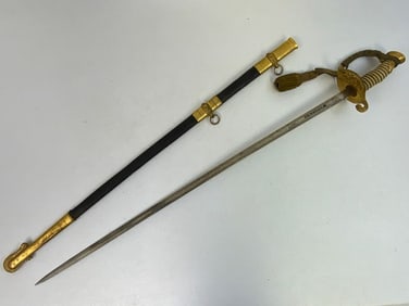 ANTIQUE US M 1852 NAMED NAVY OFFICER DRESS SWORD