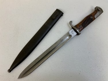 ANTIQUE IMPERIAL GERMAN BAYONET WKC IN WWII SCABBARD