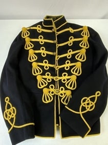 ANTIQUE BRITISH HUSSAR DRESS BLUE WOOL TUNIC