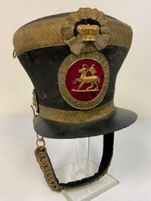 ANTIQUE BRITISH 14TH KINGS HUSSARS BELL TOP SHAKO TALL HAT