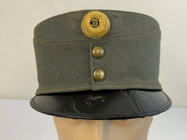 ANTIQUE K.U.K. AUSTRIA HUNGARY EMPIRE OFFICERS FIELD GRAY KEPI HAT