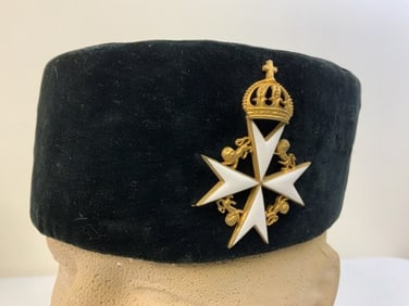 ANTIQUE KNIGHTS OF MALTA CAP WITH BADGE