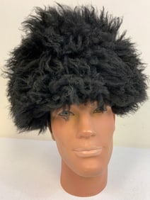RUSSIAN CAUCASIAN COSSACK PAPAKHA LAMB FUR HAT - BLACK