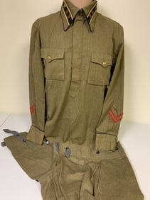 WWII USSR SOVIET RUSSIAN M35 OFFICER UNIFORM SHIRT AND BRITCHES