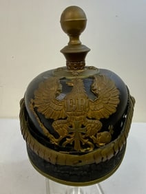IMPERIAL GERMANY PRUSSIAN ARTILLERY RESERVE OFFICER LEATHER HELMET