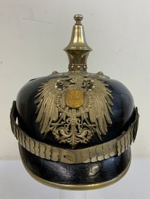 IMPERIAL GERMANY PRUSSIAN POLICE OFFICER LEATHER SPIKE HELMET