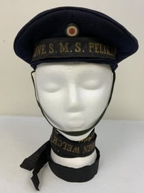 IMPERIAL GERMAN NAVY SAILOR RESERVIST DONALD DUCK HAT WITH EXTRA LONG RESERVIST TALLIE