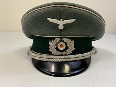 WWII GERMAN ARMY INFANTRY OFFICERS VISOR HAT CAP