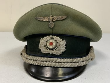 WWII GERMAN ARMY DOCTOR MEDICAL OFFICER'S VISOR HAT CAP