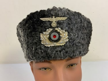 WWII GERMAN ARMY RUSSIAN COSSACK PAPAKHA FUR HAT