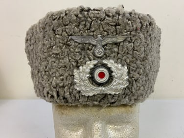 WWII GERMAN ARMY RUSSIAN COSSACK PAPAKHA FUR HAT