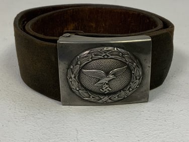 WWII GERMAN LUFTWAFFE EM BELT AND BUCKLE