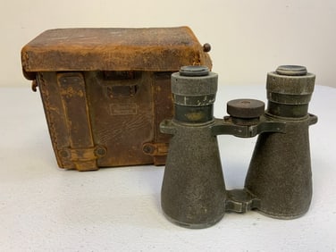 WWI IMPERIAL GERMAN 1917 NAVY MARKED FERNGLAS 08 CARL ZEISS BINOCULARS