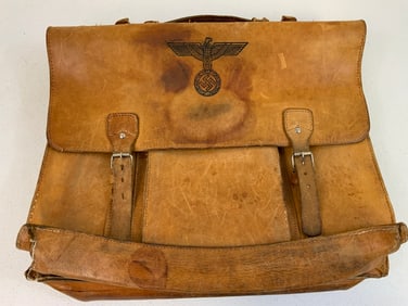 NAZI GERMANY N.P.E.A. MARKED LEATHER BRIEFCASE