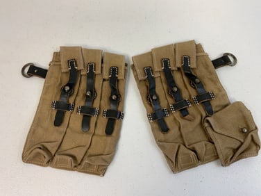WWII GERMAN MILITARY MP38/40 MAGAZINE POUCHES SET