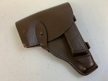 USSR COLD WAR ERA MAKAROV 9MM PISTOL BROWN LEATHER HOLSTER
