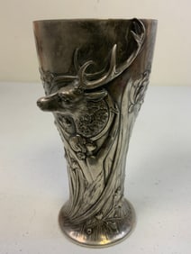 ANTIQUE IMPERIAL GERMANY BEAUTIFUL SILVER PLATED GOBLET WITH DEDICATION